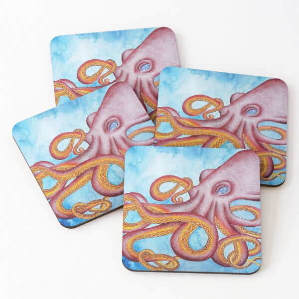 Item preview, Octopus Watercolor Painting Mixed Media Art Design designed and sold by ArtbyMeganBrock.