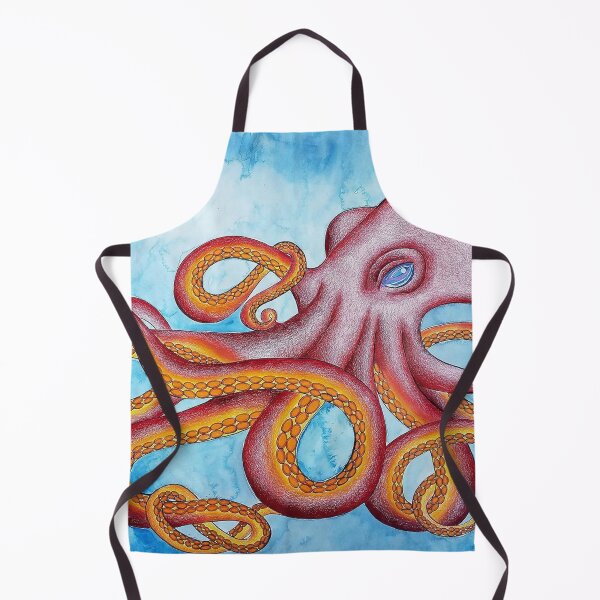 Aperçu de l'œuvre Octopus Watercolor Painting Mixed Media Art Design créée et vendue par ArtbyMeganBrock.