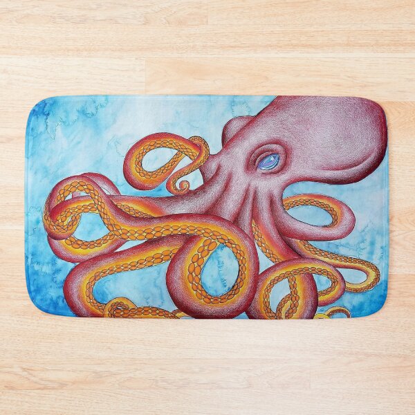 Item preview, Octopus Watercolor Painting Mixed Media Art Design designed and sold by ArtbyMeganBrock.