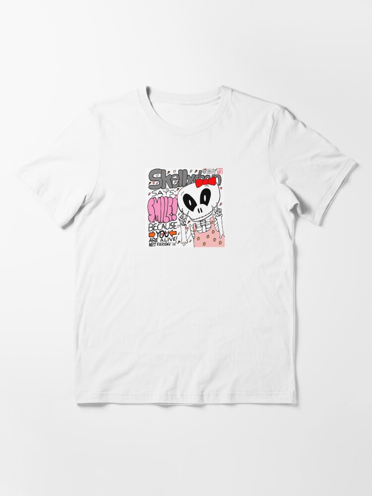 Alternate view of Skelly-chan "Smile Because You are Alive!" Essential T-Shirt