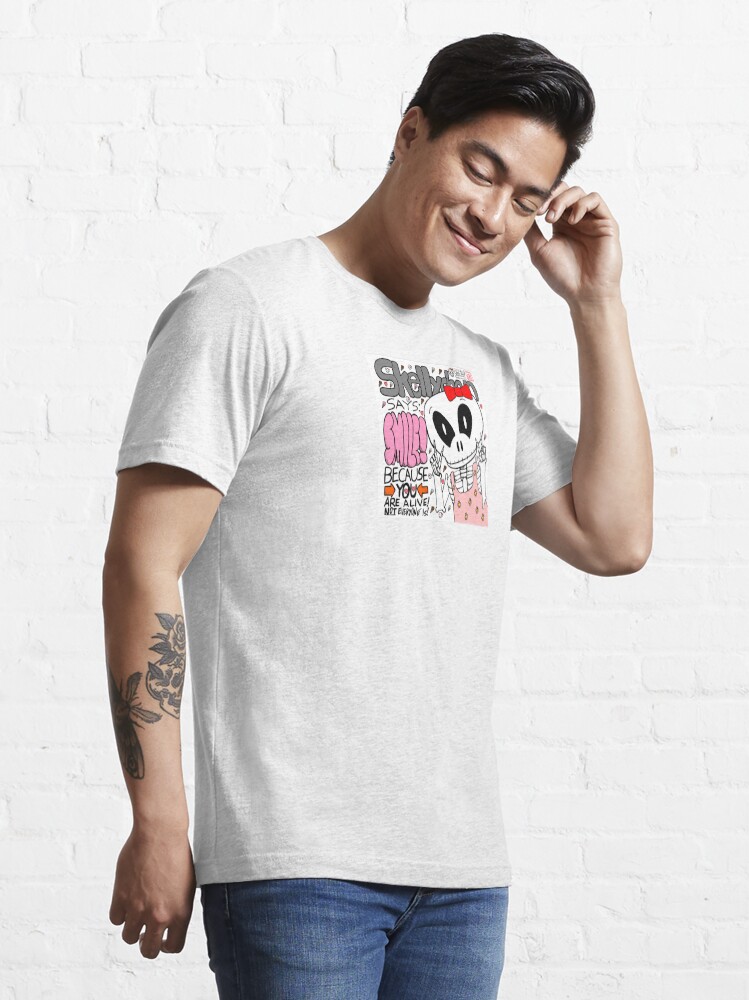 Alternate view of Skelly-chan "Smile Because You are Alive!" Essential T-Shirt