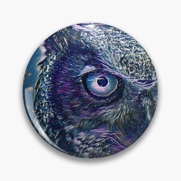 Item preview, Glowing Midnight Art Portrait Great Horned Owl Bird Face designed and sold by TheWildFlix.