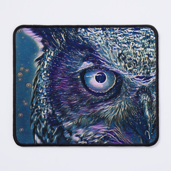 Item preview, Glowing Midnight Art Portrait Great Horned Owl Bird Face designed and sold by TheWildFlix.