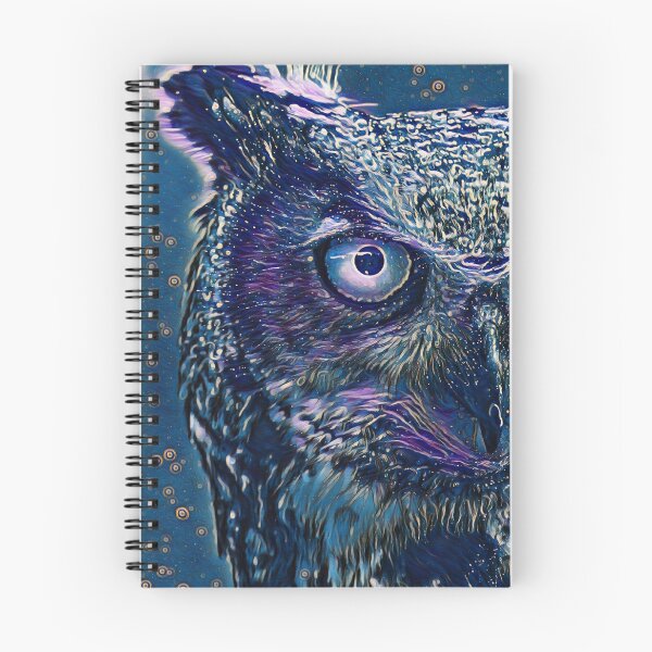 Item preview, Glowing Midnight Art Portrait Great Horned Owl Bird Face designed and sold by TheWildFlix.