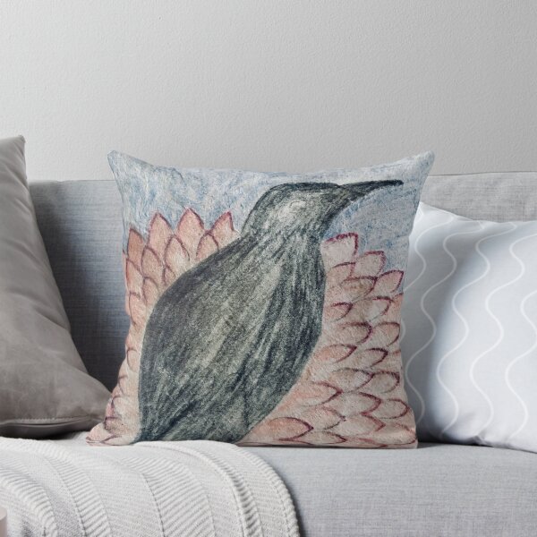 Item preview, Pájaro negro sobre una flor rosa designed and sold by Rebekah Walker.