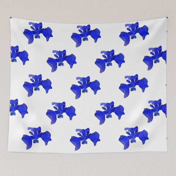 Item preview, royal blue abstracts Iris Flowers designed and sold by KABFA Designs.