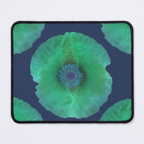 Item preview, neon effect poppies blue black ground green effect designed and sold by KABFA Designs.