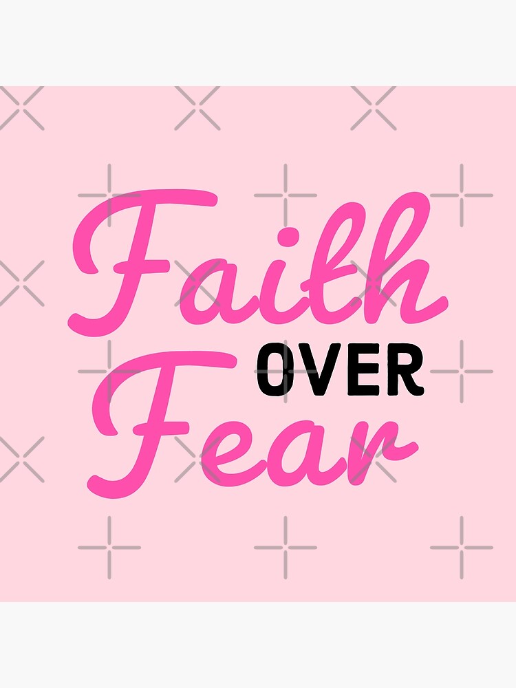 Premium Vector  A pink and white breast cancer awareness poster with the  words faith over fear.