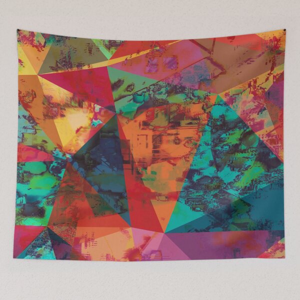 Item preview, abstract geometric triangles colorful pattern designed and sold by cutecrazytshirt.