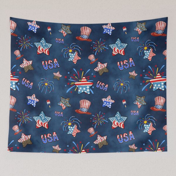 Artikelvorschau, Patriotic Throw Blanket, Shower Curtain and Bed Spread entworfen und verkauft von Wild Grace Design Studios.