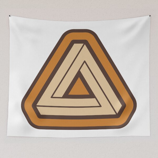 Item preview, Retro Orange Impossible Triangle Optical Illusion designed and sold by iscaStudioArt.