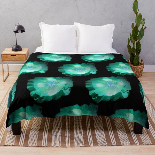 Item preview, neon effect poppies frilly black background green effect designed and sold by KABFA Designs.