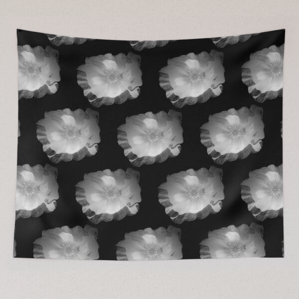 Item preview, black and white frilly poppy effect designed and sold by KABFA Designs.