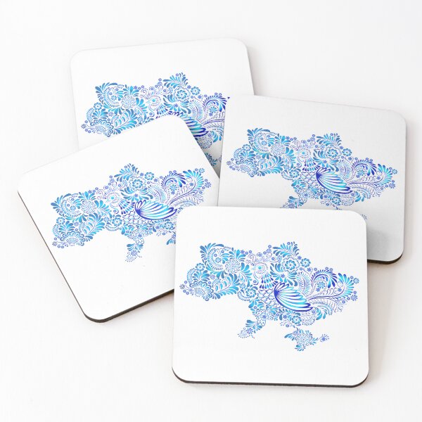 Item preview, Blue Ukrainian Floral Map designed and sold by Digi Artworks Store.