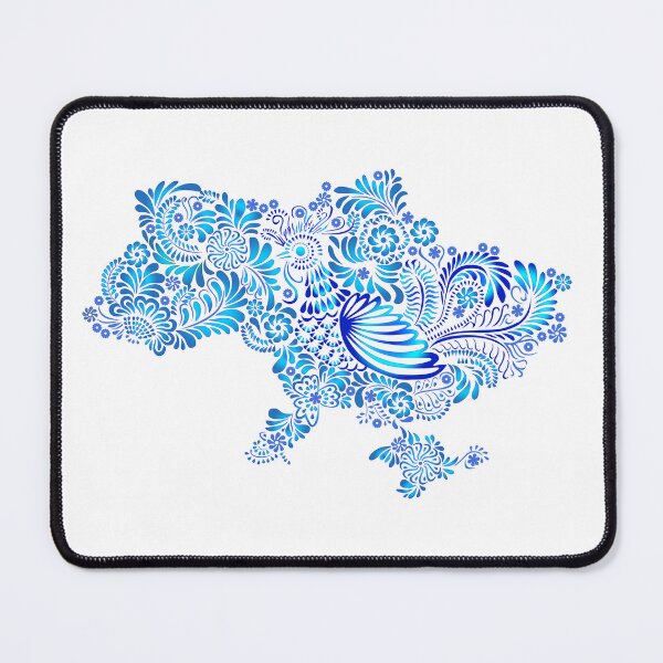 Item preview, Blue Ukrainian Floral Map designed and sold by Digi Artworks Store.