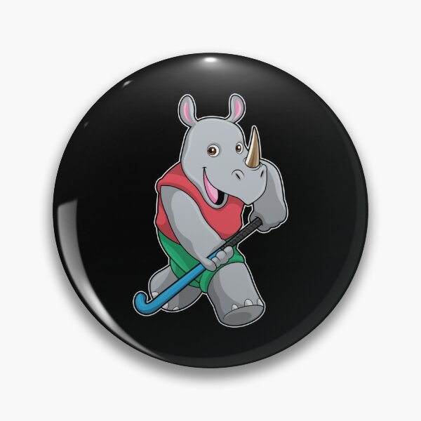 Item preview, Rhino At Hockey With Hockey Bat Sticker designed and sold by ximenagene.