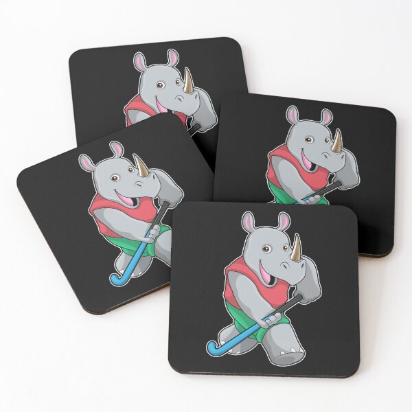 Item preview, Rhino At Hockey With Hockey Bat Sticker designed and sold by ximenagene.