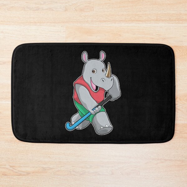 Item preview, Rhino At Hockey With Hockey Bat Sticker designed and sold by ximenagene.