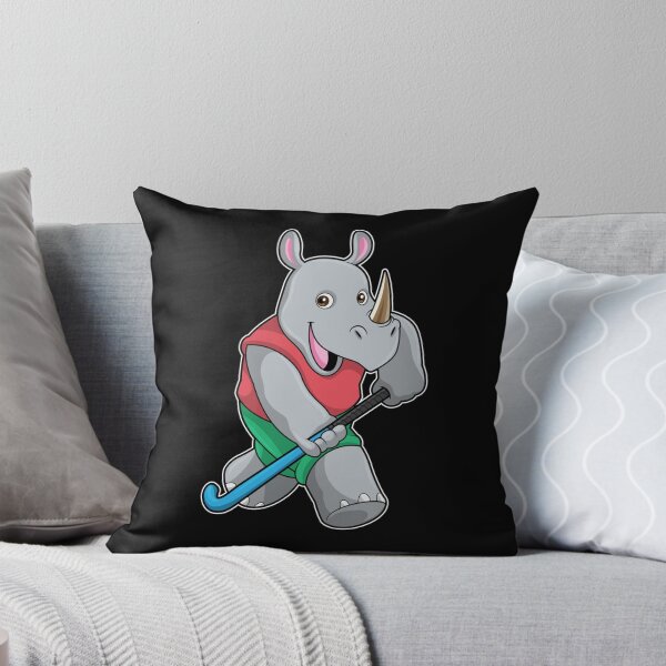 Item preview, Rhino At Hockey With Hockey Bat Sticker designed and sold by ximenagene.
