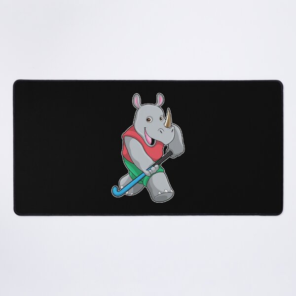 Item preview, Rhino At Hockey With Hockey Bat Sticker designed and sold by ximenagene.