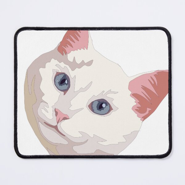 Item preview, Cute white cat face with bright blue eyes designed and sold by LeahcarsArt.