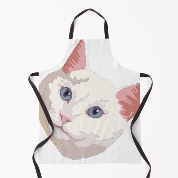 Item preview, Cute white cat face with bright blue eyes designed and sold by LeahcarsArt.