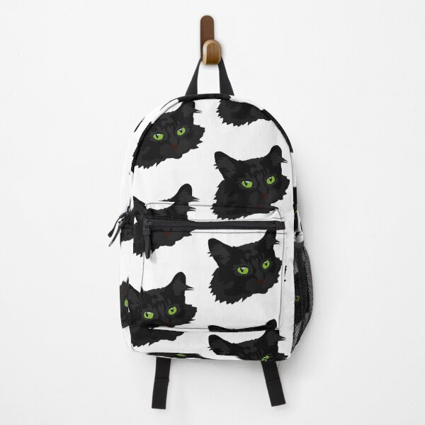 Item preview, Fluffy Black cat with bright green eyes designed and sold by LeahcarsArt.