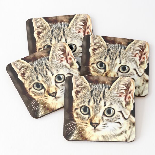 Item preview, Digital portrait of an endearing kitten designed and sold by thalasson.