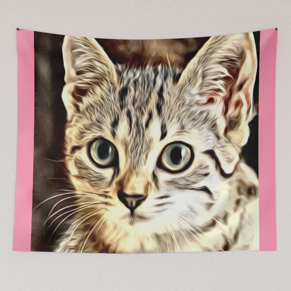 Item preview, Digital portrait of an endearing kitten designed and sold by thalasson.