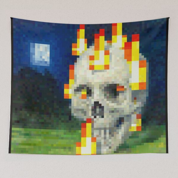 Item preview, ; Minecraft-Burning Skull poster poster designed and sold by larryaasinclair.