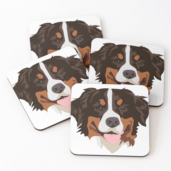 Item preview, Red Bernese mountain dog face  designed and sold by LeahcarsArt.