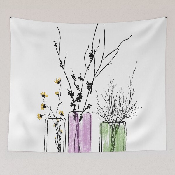 Item preview, Copy of Flowers in Vases Minimal green purple plants  designed and sold by WildCanyon.