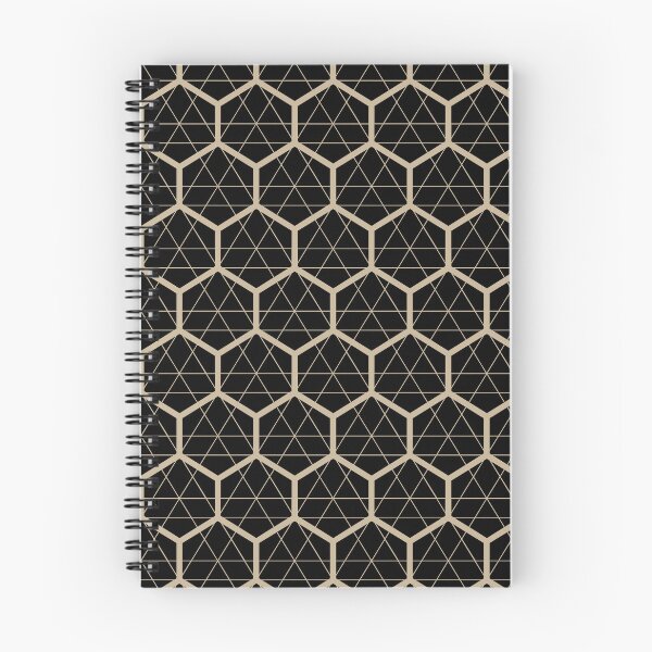 Artikelvorschau, Hexagon Geometric Pattern Futuristic Design in Black and Tan entworfen und verkauft von Art-and-Archaeo.