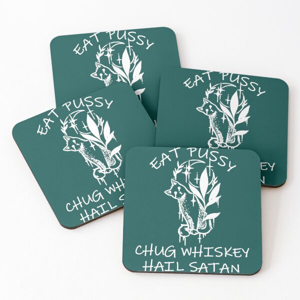 Artikelvorschau, Eat Pussy Chug Whiskey Heil Satan Geschenk entworfen und verkauft von WankyCandle.
