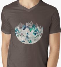 Call of the Mountains (in evergreen) Men's V-Neck T-Shirt