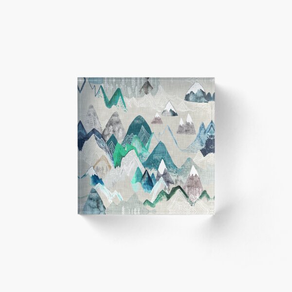 Call of the Mountains (in evergreen) Acrylic Block