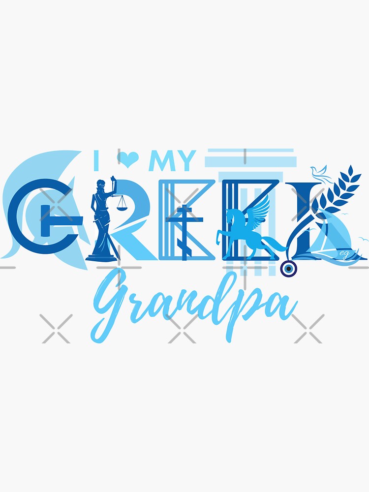 "GREEK GRANDPA PAPPOU" Sticker for Sale by E7enaki Redbubble