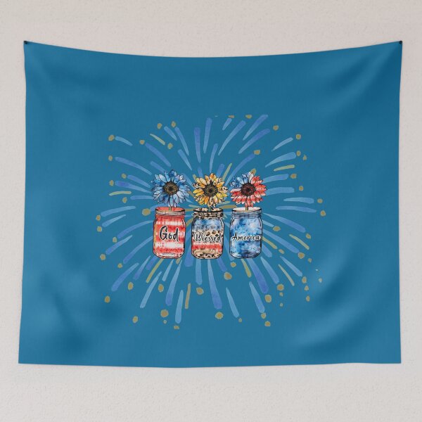 Item preview, Dios Bendiga América - Fuegos Artificiales - Flores designed and sold by MugsAndDuds.
