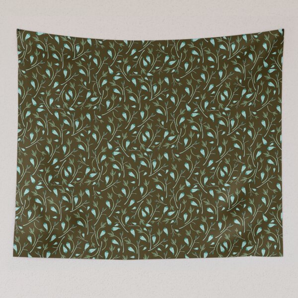 Item preview, Botanical Flower Buds Pattern designed and sold by WalkSimplyArt.