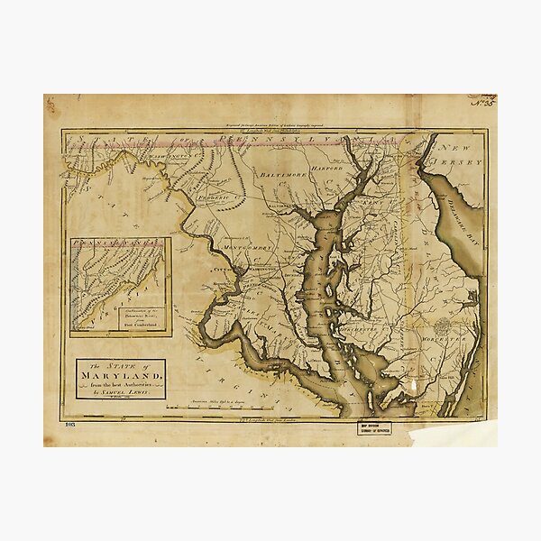 Item preview, Map of the State of Maryland (1795) designed and sold by allhistory.