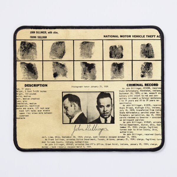 Item preview, Wanted poster John Dillinger published by U.S. Department of Justice designed and sold by SolanaHouse.