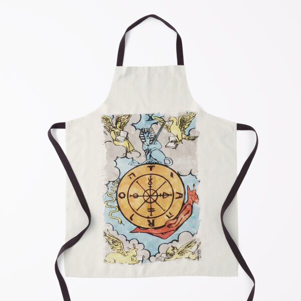 Item preview, Wheel Of Fortune Major Arcana Rider-Waite-Smith Tarot Card Watercolor Painting designed and sold by ApolloTarot.