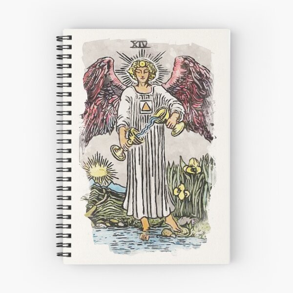 Artikelvorschau, Temperance Major Arcana Rider-Waite-Smith Tarot Card Watercolor Painting entworfen und verkauft von ApolloTarot.
