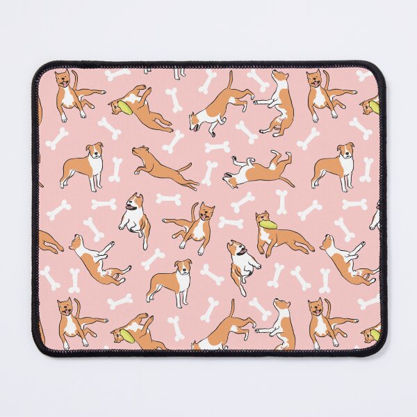 Item preview, Playing Red American Staffordshire Terrier Pit Bull - Pink Background designed and sold by Lulupainting.