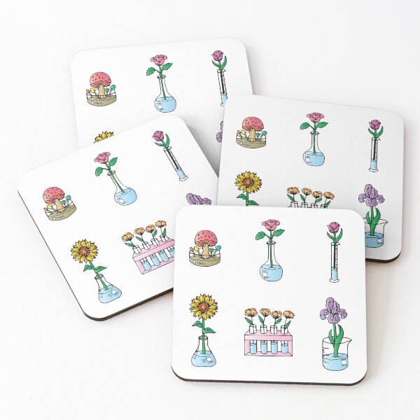 Item preview, Lab Glassware and Flowers Sticker Set Sticker designed and sold by LiluiAoi.