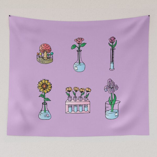 Item preview, Lab Glassware and Flowers Sticker Set Sticker designed and sold by LiluiAoi.