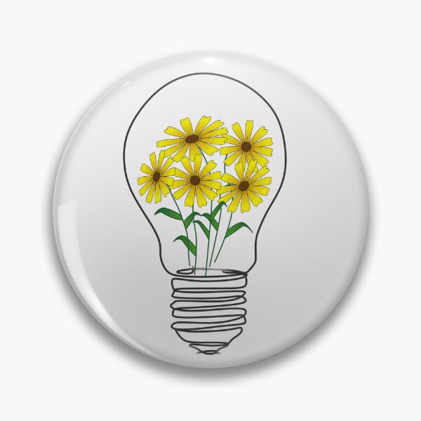 Item preview, Light Bulb With Yellow Flowers designed and sold by ni3ma.