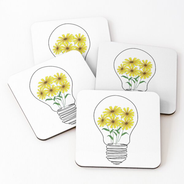 Item preview, Light Bulb With Yellow Flowers designed and sold by ni3ma.