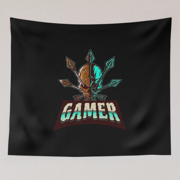 Item preview, Gamer with Primitive Skull with Arrows designed and sold by PRIVARSHU.