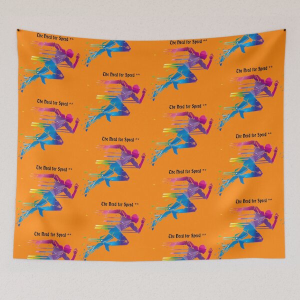 Item preview, Image of a track runner with caption: The need for Speed ** designed and sold by mturns57.